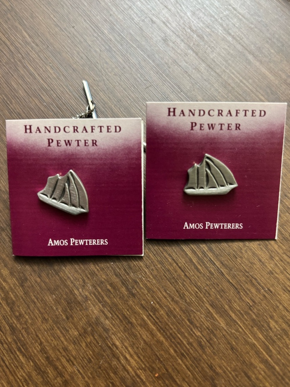Sailboat Cufflinks and Stud Set - Silver